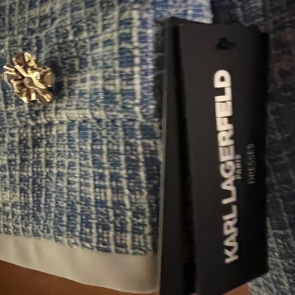 BRAND NEW! With tags! FALL TWEED GORGEOUS Karl Lagerfeld crop blazer - PRETTY!! - Picture 2 of 7